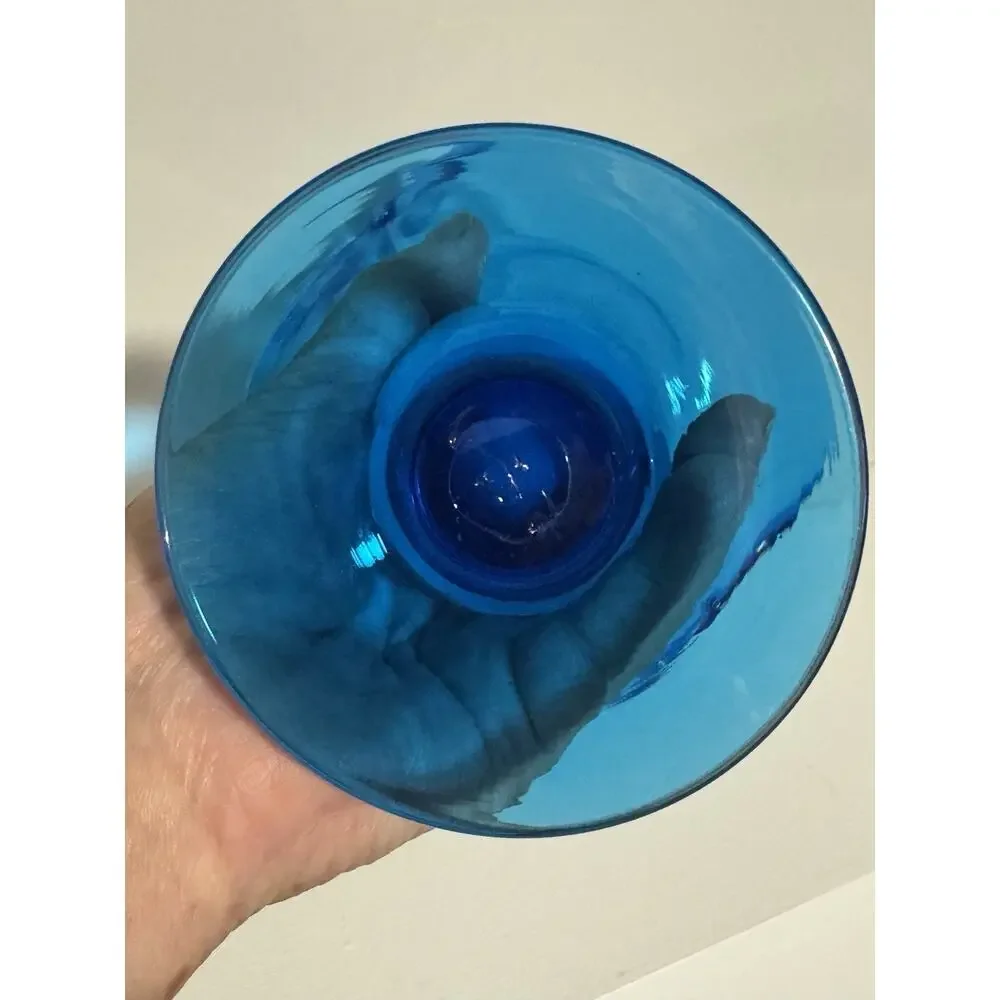Vintage Art Deco Glass Vase Blue